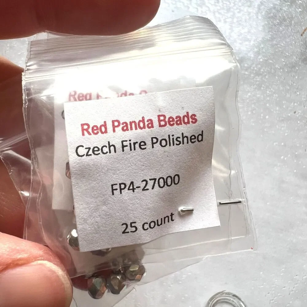 Red Panda Beads Beading Jewelry Making Lot Blue Silver